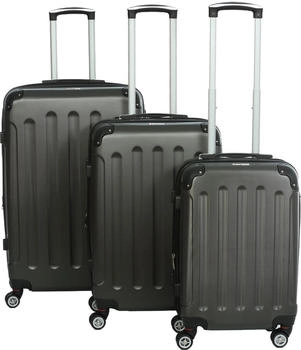 INVIDA Gl&uuml;&uuml;ckskind 4-Rollen-Trolley Set 55,5/65,5/75,5 cm anthracite2