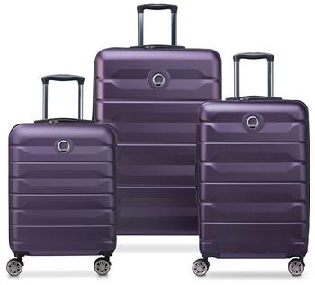 DELSEY PARIS AIR ARMOUR Set of 3 suitcases dark purple.