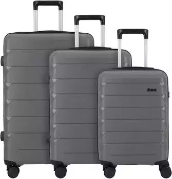 d & n Travel Line 4100 4-Rollen-Trolley Set 3-teilig (4100) grey