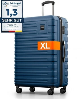 Travely Premium 4-Rollen-Trolley 77 cm deep sea blue