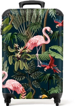 NoBoringSuitcases.com&reg; Kids 4-Rollen-Trolley 55 cm Flamingo & Papagei