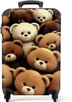 NoBoringSuitcases.com&reg; Kids 4-Rollen-Trolley 55 cm Teddyb&auml;ren braun