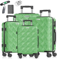 KESSER Kofferset, 4-teilig ABS Hartschalenkoffer mit Zahlenschloss, Waage &