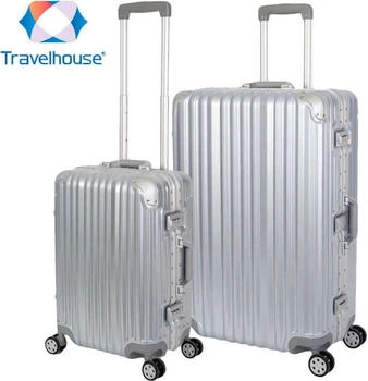 Travelhouse 4-Rollen-Trolley Set 55/75 cm (T1169) silver