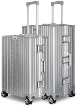 WINLIFE 4-Rollen Hartschalen-Trolley Set TSA 65/75 cm silver