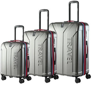 Monzana Premium 4-Rollen-Trolley-Set 55/65/75 cm (12110017) silver/grey