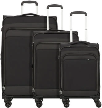 d & n Travel Line 9504 4-Rollen-Trolley Set 55/67/76 cm (9504) black