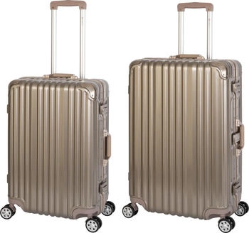 Travelhouse 4-Rollen-Trolley Set 65/75 cm (T1169) gold