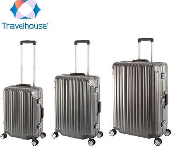 Travelhouse 4-Rollen-Trolley Set 55/65/75 cm (T1169) grey