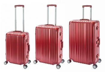 Travelhouse 4-Rollen-Trolley Set 55/65/75 cm (T1169) red