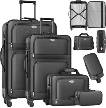 Kesser 4-Rollen-Trolley Set 56/69 cm mit Flugumh&auml;nger & Kosmetiktasche anthracite
