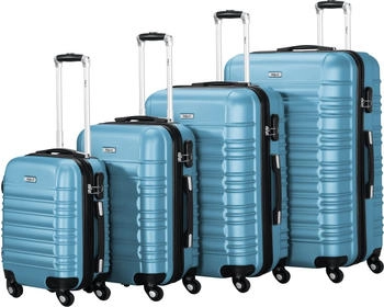 Zelsius 4-Rollen-Trolley Set 46/55/66/75 cm steel blue