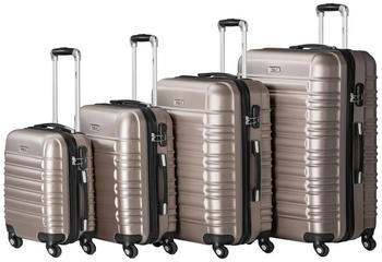 Zelsius 4-Rollen-Trolley Set 46/55/66/75 cm champagne