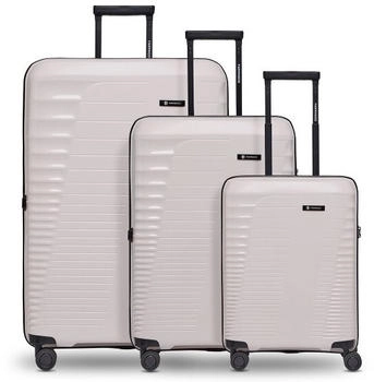 Farmhood Eco Edition 4 roulettes Set de valises 3 pi&egrave;ces avec soufflet d'extension (FH03004-03) beige