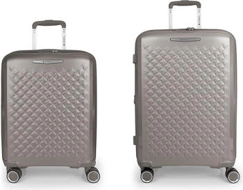 Gabol Queens 4 roulettes Set de valises 2 pi&egrave;ces avec soufflet d'extension (125004_040) gris