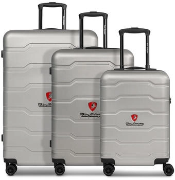 Tonino Lamborghini Bologna 4-Rollen-Trolley Set 53/67/77 cm silver