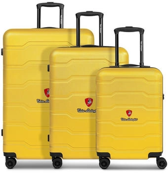 Tonino Lamborghini Bologna 4-Rollen-Trolley Set 53/67/77 cm yellow