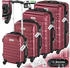 TecTake Lightweight Set of 4 wine red