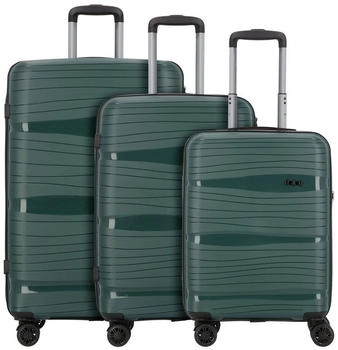 d & n Travel Line 4300 4-Rollen-Trolley Set 55/66/76 cm dark green
