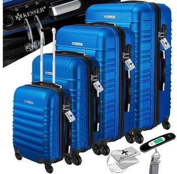 Kesser 4-Rollen-Hartschalenkoffer-Set 48/55/66/75 cm blue