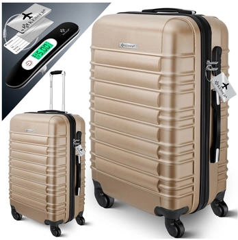 Kesser 4-Rollen-Trolley 66 cm mit Kofferwaage und Gep&auml;ckanh&auml;nger champagne