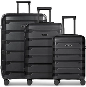 d & n South Dakota 4-Rollen-Trolley Set 56/66/76 cm (1004) black
