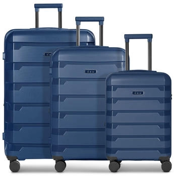 d & n South Dakota 4-Rollen-Trolley Set 56/66/76 cm (1004) navy blue