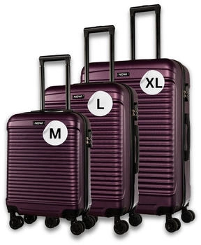 Nowi Las Palmas 4-Rollen-Trolley Set 55/67/77 cm (4856) metallic purple