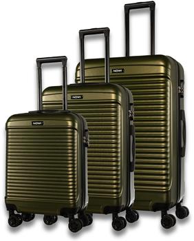 Nowi Las Palmas 4-Rollen-Trolley Set 55/67/77 cm (4856) metallic green