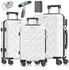 Kesser 4-Rollen Hartschalen Trolley Set 55/66/75 cm mit Kofferwaage & Reisebrieftasche