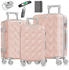 Kesser 4-Rollen Hartschalen Trolley Set 55/66/75 cm mit Kofferwaage & Reisebrieftasche