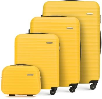 Wittchen 4-Rollen-Trolley Set 54/67/77 cm & Beauty Case (56-3A-31K) yellow