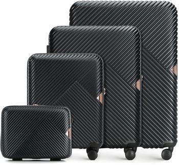 Wittchen GL Style 4-Rollen-Trolley Set 55/66/77 cm & Beauty Case (56-3P-84K) black