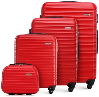Wittchen 4-Rollen-Trolley Set 54/67/77 cm & Beauty Case (56-3A-31K) red