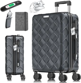 Kesser 4-Rollen-Trolley 66 cm mit Kofferwaage & Reisebrieftasche anthracite