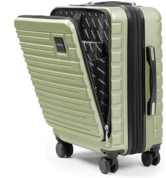 Travely Premium 4-Rollen-Trolley 55 cm mit Fronttasche (TY-HG) fog green
