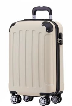 BEIBYE 4-Rollen-Trolley 55 x 36 x 21 cm cream white