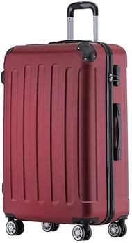 BEIBYE 4-Rollen-Trolley 66 x 44 x 24 cm wine red