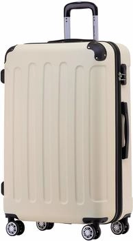 BEIBYE 4-Rollen-Trolley 76 x 20 x 27 cm cream white