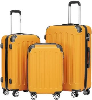 BEIBYE 4-Rollen-Trolley Set 55/66/76 cm orange
