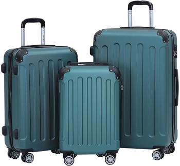 BEIBYE 4-Rollen-Trolley Set 55/66/76 cm dark green