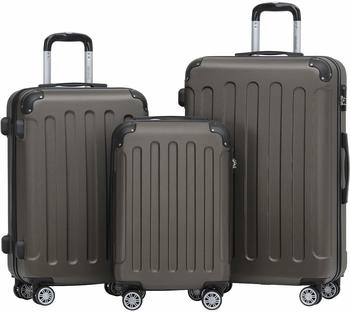 BEIBYE 4-Rollen-Trolley Set 55/66/76 cm coffee