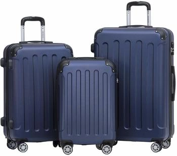 BEIBYE 4-Rollen-Trolley Set 55/66/76 cm dark blue