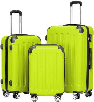 BEIBYE 4-Rollen-Trolley Set 55/66/76 cm green