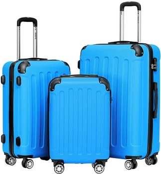 BEIBYE 4-Rollen-Trolley Set 55/66/76 cm turquoise