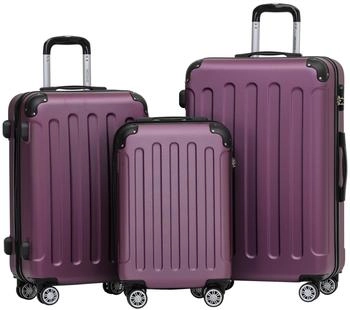 BEIBYE 4-Rollen-Trolley Set 55/66/76 cm violet