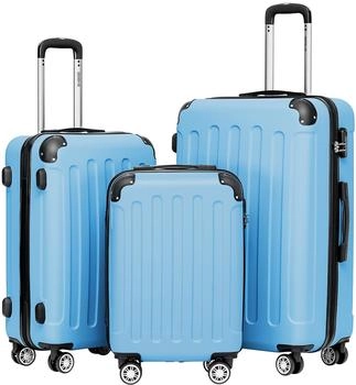 BEIBYE 4-Rollen-Trolley Set 55/66/76 cm sky blue