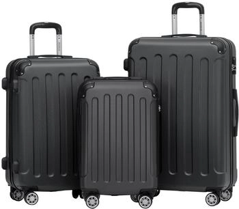 BEIBYE 4-Rollen-Trolley Set 55/66/76 cm black