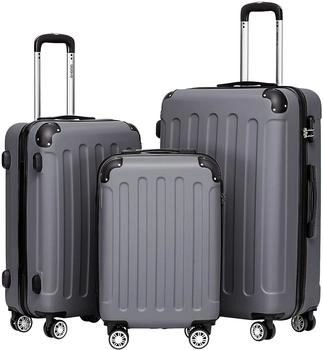 BEIBYE 4-Rollen-Trolley Set 55/66/76 cm business grey