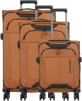 Travelite Briize 4-Rollen-Trolley Set 55/67/78 cm (091040) curry